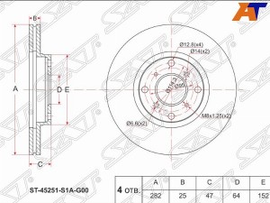 ST-45251-S1A-G00 SAT Диск тормозной FR ST45251S1AG00 SAT